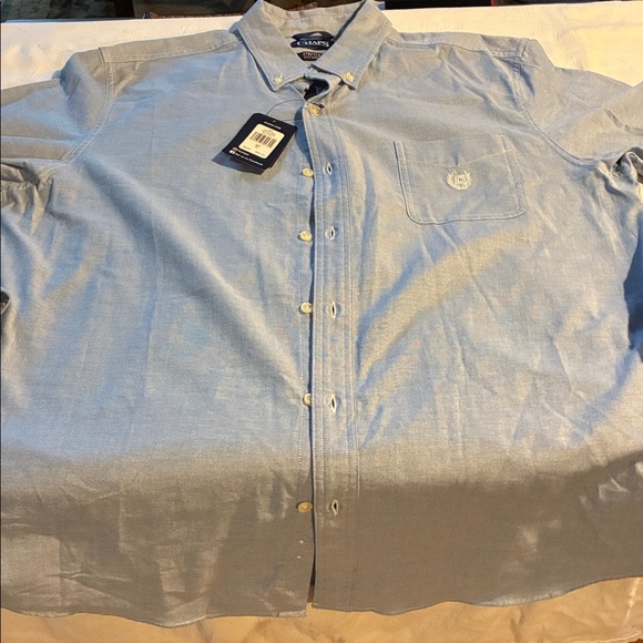 Chaps Stretch Light Blue Long Slv Casual Button-Down Sz. XL Shirt NWT - Picture 11 of 15